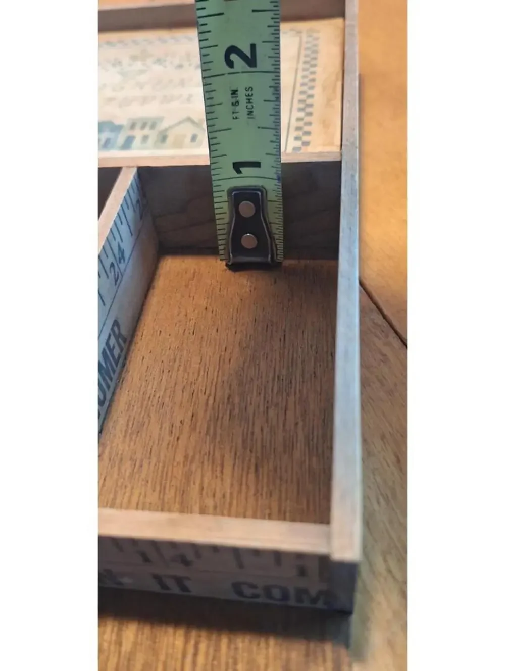 Hand Crafted Wood Ruler Trinket Wall Shelf Hearts 2 Peg Hooks Country 6.25X13.5
